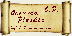 Olivera Ploskić vizit kartica